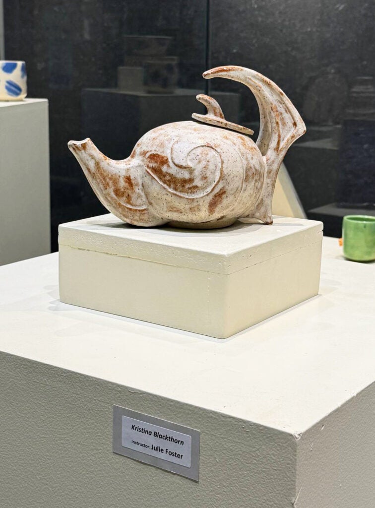 Interesting teapot by Kris Blackthorn, the webmaster, who also takes pottery classes