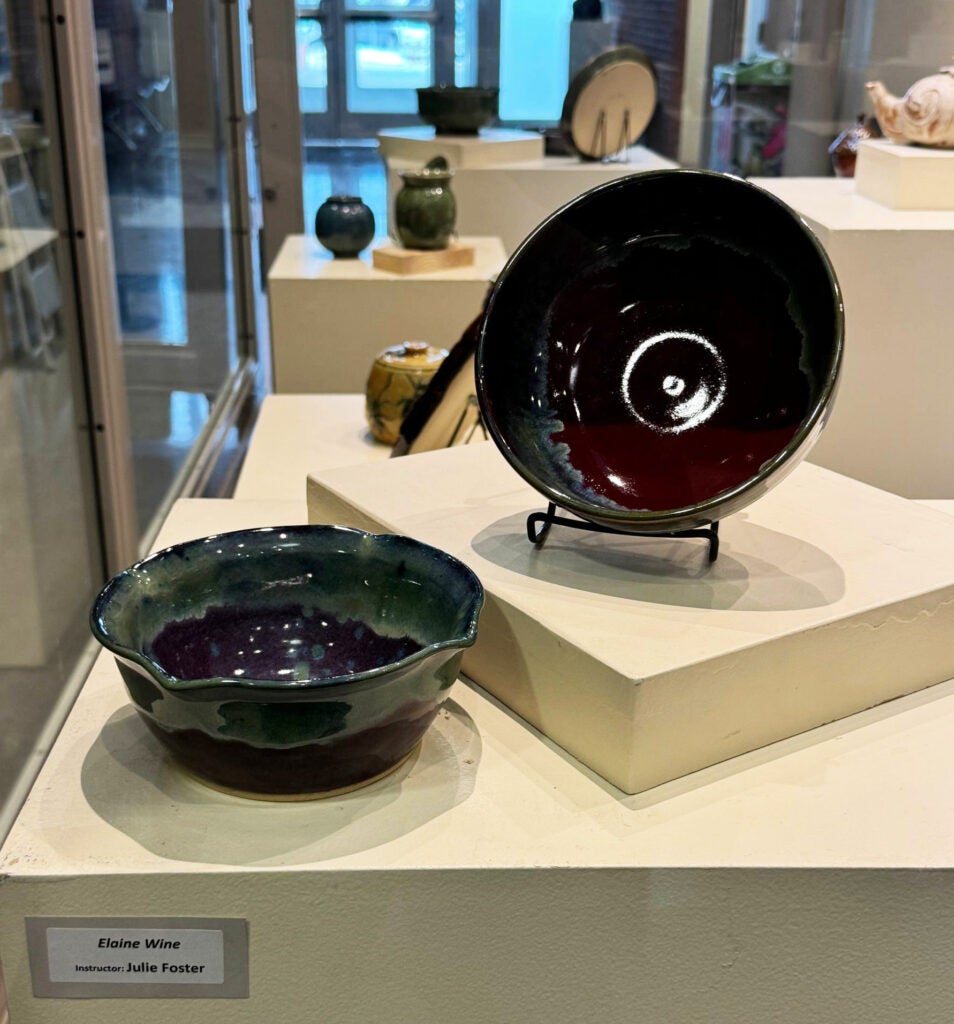 Two large dark bowls