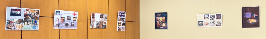 Images on the wall in Houff. The content of the images is too small to make out.