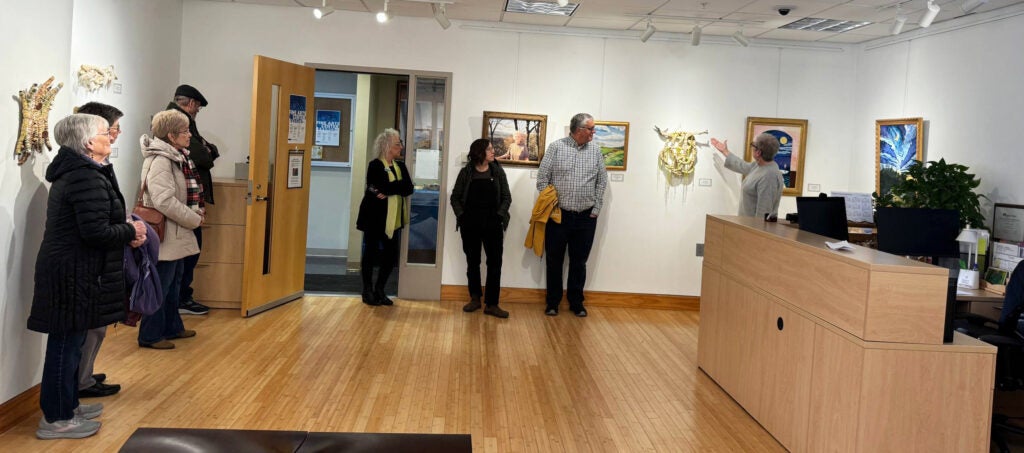 Ruby at artist talk in the gallery